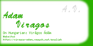 adam viragos business card